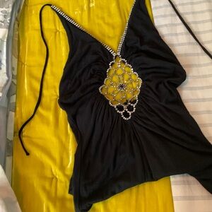 Very classy beaded halter top